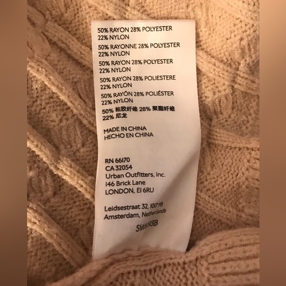 Fall Cutie Beige Knit Mock Neck Ruffled Mini Sweater Dress size 1X - Picture 2 of 3